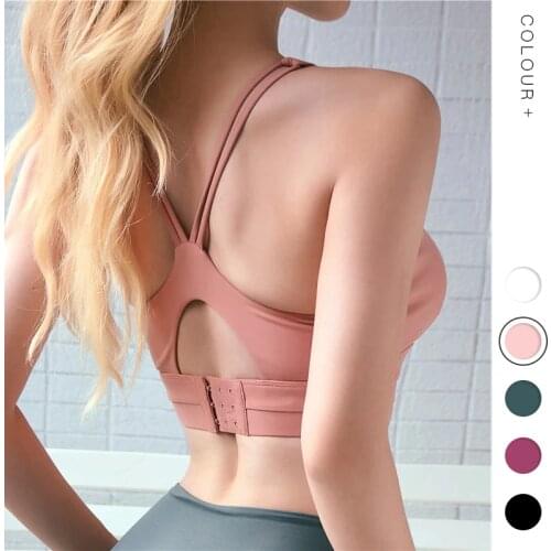 2020 Solid Sports Bra Fitness Women Yoga Crop Top Push Up Underwear Bras Athletic Vest Shirt Sport Running Sportswear Plus Size