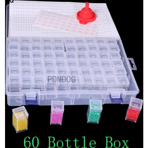 32/60 Bottles Jar Square Diamond Painting Storage box Diamond Painting Accessories Beads Container Mosaic Storage boxes Tools