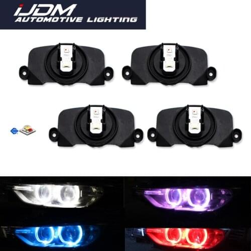 4) RGBW Angel Eye Marker Bulbs For BMW F30 F31 3 Series HID Xenon Adaptive Headlight Trims Smartphone Remote Controlled