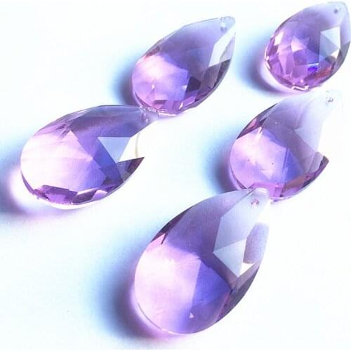 5pcs 38*22mm Multicolor K9 Crystal Faceted Water Drops (Free Rings ) For Chandelier Lamp Lighting Pendants Christmas Decoration