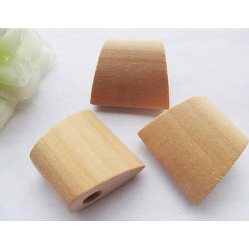 50pcs 27.63mmx30.35mm Unfinished Axe Natural Wood Spacer Beads Pendant Charm Finding,DIY Accessory Jewellry Making Beads