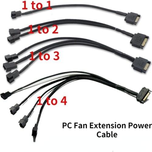 Fan Splitter 4pin Adapter Cable 1 to 1 2 3 4 Computer CPU Fan Splitter PC Fan Extension Power Cable