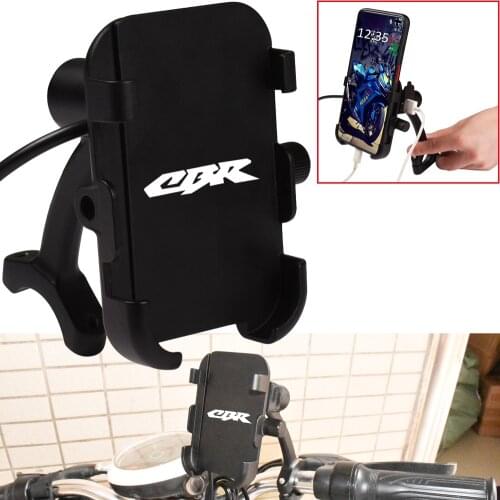 CNC Aluminum Motorcycle Phone Holder Mount Bracket With USB Charger For Honda CBR 125R 600 F4i 650F/R 1100XX 1000F CBR 600 954RR