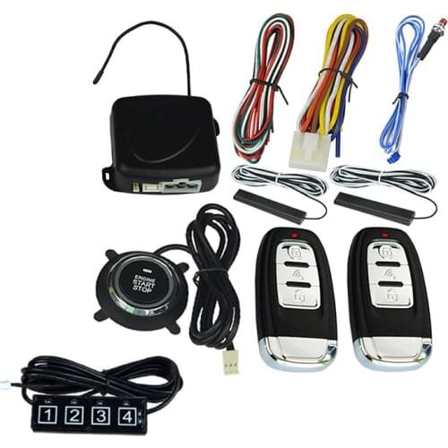 Car Alarm Smart Remote Key Keyless Entry Cars System Lock Car Engine Start Push Button Door Ignition Lock Locking Kit
