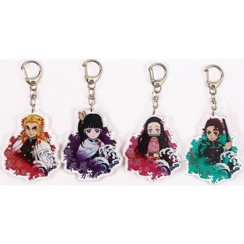 Anime Demon Slayer Keychain Brinco Blade Of Ghost Key Chains Choker Kamado Tanjirou Same Jewelry Fans brelok Gift