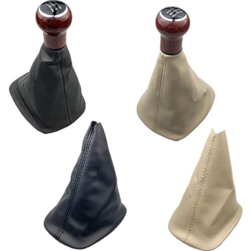 Black / Beige Car Gear Shift Knob Gaiter Boot Cover Case Frame For Volkswagen VW Passat B5 1998-2004 PU Leather Shifter Parts