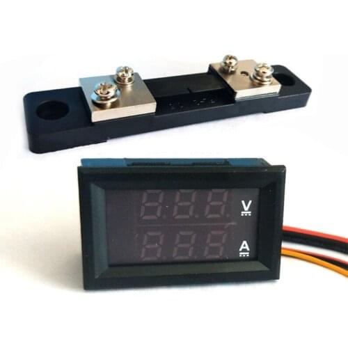 DC 100V 50A 100A Digital Dual Ammeter Display And Modified Voltmeter Automotive Voltage Test Meter Display Led Display 425C