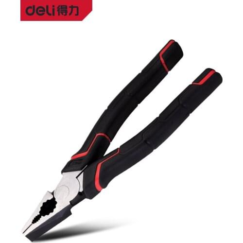 Deli Industrial Electrician Pliers 6'' 7'' 8'' Cr-Ni Long Life Flat Nose Princer Pliers Portable Wire Cutter Stripper Hand Tools
