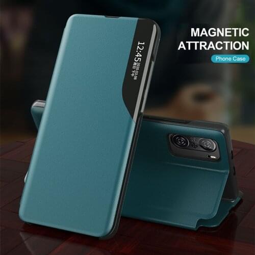 For Xiaomi Redmi K40 K40Pro Case PU Leather Smart View Window Flip Cover For RedmiK40 Pro Magnetic Holder Shockproof Coque Funda