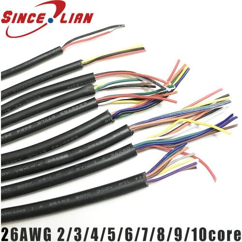 10 Meter Sheath Wire 26AWG Tin-plated Oxygen-free Copper Cable 2 core 3 4 5 6 7 8 9 10 core Diy Data Wire Signal Charge Line