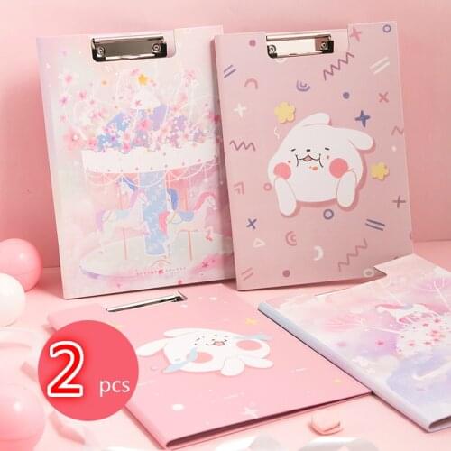 Stationary Supplies Clipboard Folder Writing Pad 2 PCS/Lot Multi-layer A4 Paper Holder Restaurant Menu Storage Clip