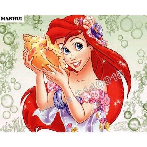 Cartoon Conch Girl daimond painting 5d mosaic landscape diamond embroidery cross stitch mosaic painting diy ABC039