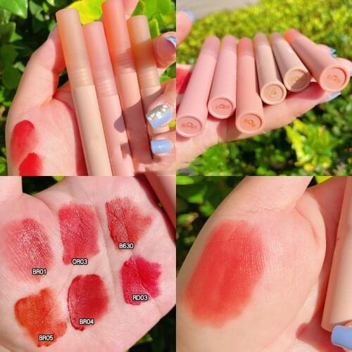 Chestnut Velvet Matte Liquid Lipstick Waterproof Lip Gloss Long Lasting Nude Lipstick Women Red Lip Tint Beauty Cosmetic