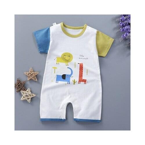 New baby rompers Newborn Infant Denim print Baby Boy Lovely Summer clothes Cute Cartoon Printed Romper Clothes 3 6 9 12 18 Month