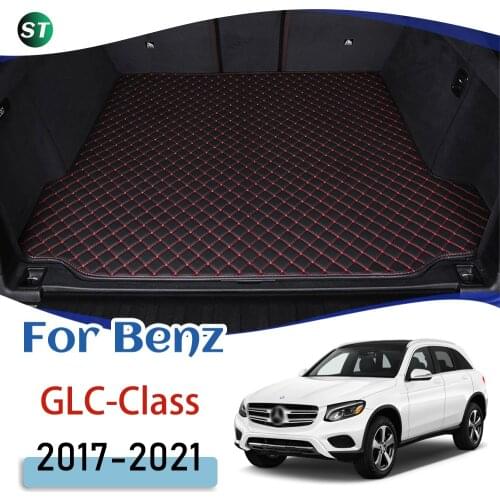 For Mercedes-Benz GLC-Class 2017-2021 Leather Car Trunk Mat Trunk Boot Mat Liner Pad Cargo pad Carpet Tail Car ccessories