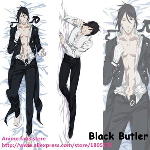 Cool Japanese Anime Black Butler Sebastian Michaelis Male BL Pillowcase decorative Hugging Body Pillow Case