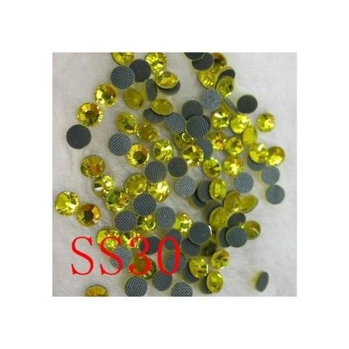 Lemon SS30 288pcs/lot DMC HotFix FlatBack Rhinestones,machine cut iron-on garment shoes crystal stone