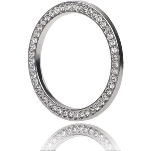 Fashion Crystal Rhinestone Decor Car Engine Start Key Ring Start Stop Ignition Button Sticky Ring T3EF