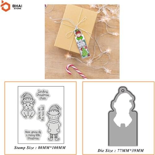 2021 New Christmas Clown Doll Tag Metal Cutting Dies and Stamps for DIY Scrapbooking/Card Making Photo Album Decor Craft Dies