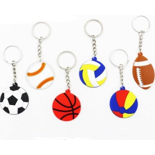 Pvc Key Chain Football Baseball Basketball Volleyball Keys Ring Lovely Portable Buckle With Different Styles SN3462