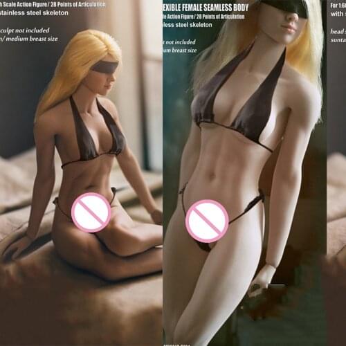 S23B 1/6 Middle Bust Female Body Super Flexible Sexy Seamless Figure Model for 1:6 Female Head