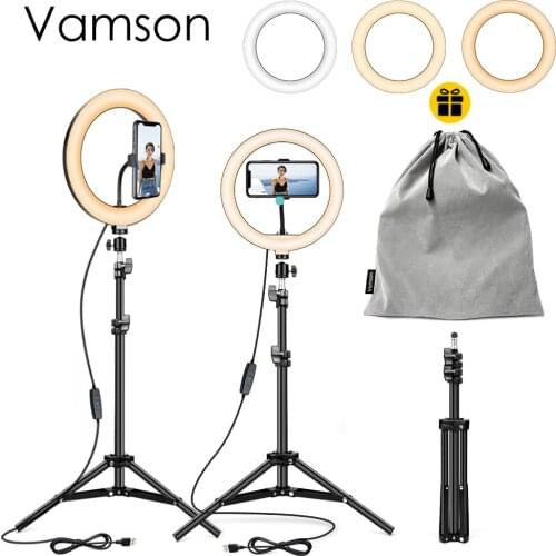 Vamsan Selfie Tripod With for Phone & Cameras Supplementary Light Selfie Ring Light LED for Live Stream/Makeup/YouTube VLS06D