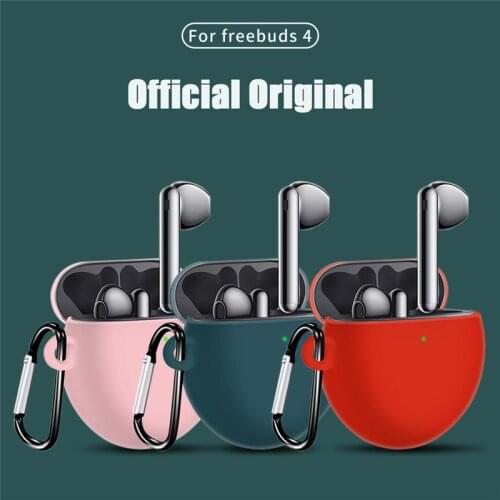 Silicone Protective Case for Huawei Freebuds4 Headphone Cover Shookproof Wireless Bluetooth-compatible Accessories with Keychain