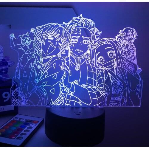 Anime Demon Slayer Kimetsu No Yaiba Led Night Light for Bedroom Decor Light Brithday Gift Manga Demon Slayer Room Desk 3d Lamp