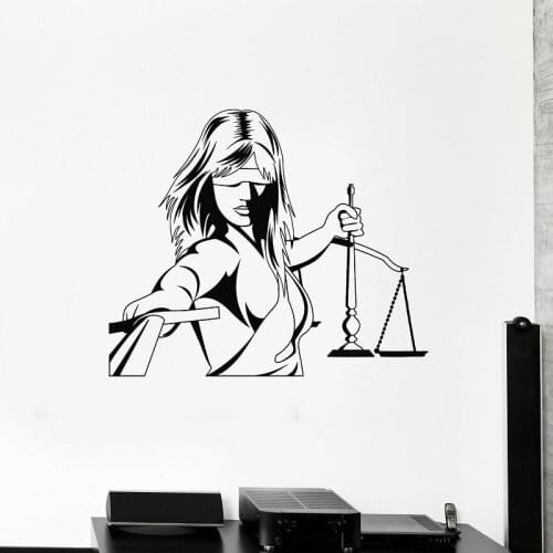 Judicial law firm court judge lawyer vinyl wall decal court office creative artist home decorative sticker mural BG36