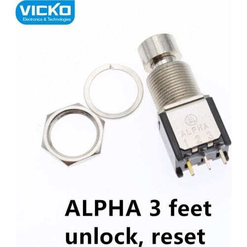 [VK] ALPHA Foot Switch Push Button Emergency Stop Switch 3 Pin 3 feet without Lock unlock Reset