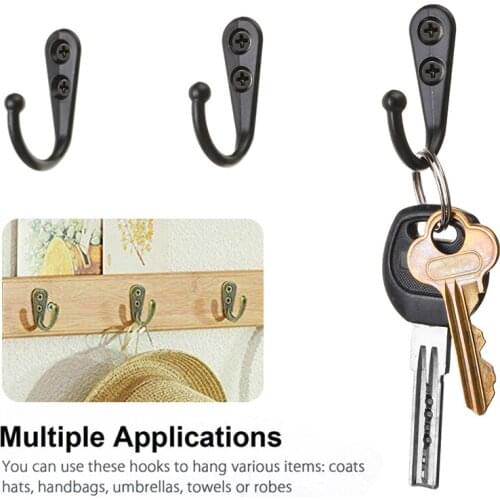 High Quality Towel Key Coat Hats Prong Hanger Wall Mounted Single Robe Hook For Home Bathroom Kitchen Storage Hooks 30x12 mm