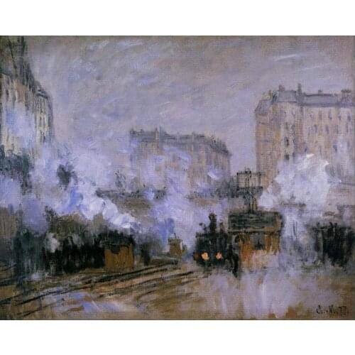 High quality Oil painting Canvas Reproductions Saint-Lazare Station, Arrival of a Train By Claude Monet Painting hand painted
