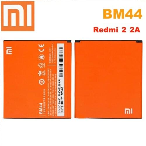 Xiao mi 100% Orginal BM44 2650mAh Battery For Xiaomi Redmi 2/Hongmi 2 BM44 High Quality Phone Replacement Batteries