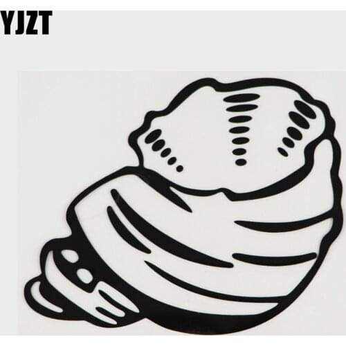 YJZT 15.5CM×12.5CM Amusing Marine Animal Conch Decal Vinyl Car Sticker 18A-0069