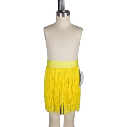 Free Shipping Red/Yellow Fringe Short Skirt for Child and Adult Ballet/Latin Dancing Tassel Skirts 18012