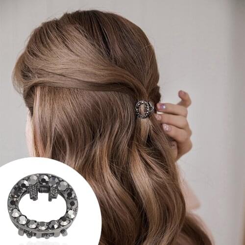 CHIMERA Small Hair Clips Claw Glitter Crystal Metal Hollow Out Geometry Hair Pins Crab Simple Barrette Accessories for Women