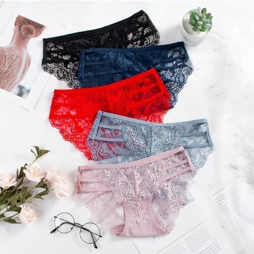 Panties Underwear Woman Temptation Lace Low-waist Panties Sexy Hollow Out Briefs Lingerie Girls Underpants Womens Panties