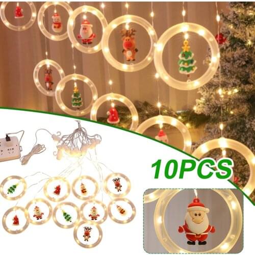10 Pcs Christmas String Light Xmas Wishing Ball LED Strip Lights Pendant Hanging Ornament for Home Bedroom Wedding Party Decor