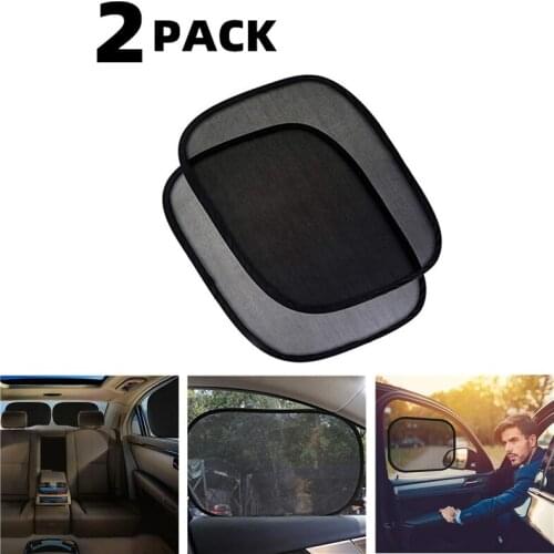 2 Pcs Car Sunshade Covers Black Side Car Sun Shades Rear Window Sunshades Cover Mesh Visor Shield Screen Interior UV protection