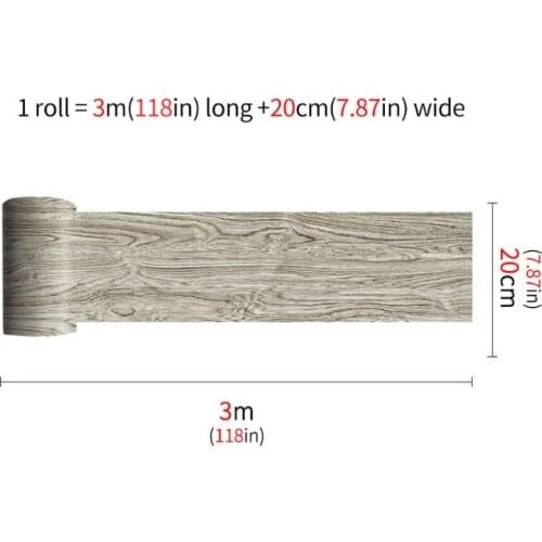 YYSD 2 Rolls Floor Stickers Wood Grain PVC Waterproof Self-adhesive Bedside Wall Decoration Wallpaper Kitchen Home Decor