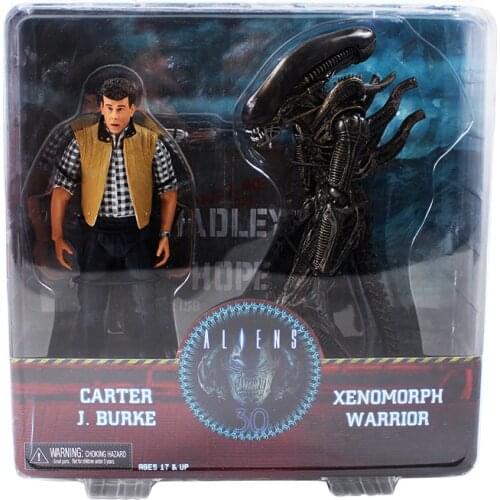 2pcs/set NECA Aliens VS Predators Xenomorph Warrior Carter J. Burke Action Figure AVP Model Toy