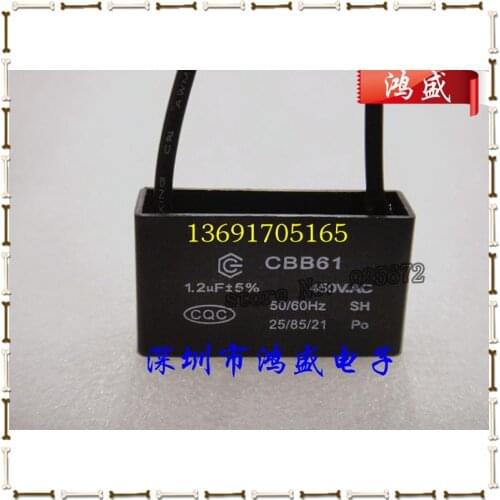 CBB61 fan motor starting capacitor 1.2UF 450vac Free shipping. Accuracy: 20