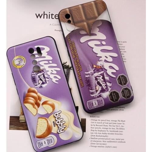 Trend Chocolate Milka Box Black Matte Mobile Phone Case Cover For Redmi S2 4X 5 5A Plus 6 6A 7 7A 8 8A 9 9A