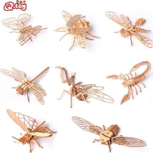 For kids 3D wooden puzzle modeling craft jigsaw wood educational gift assembly kit animal model Childrens Educational Toys Kid