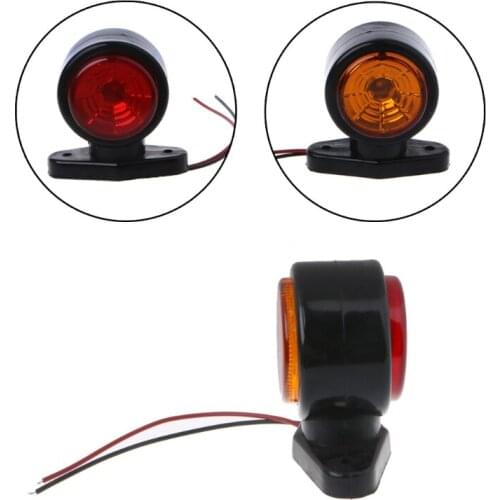 1 Pair Double Face Turn Signal Light Side Marker Lamp for Trailer Truck Lorry Caravan Van 10-30V