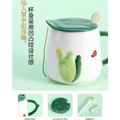 Aesthetic Pink Animal Gift Mug Coffee Funny Cute Kids Hand Painted Novelty pet Print Porcelain Vaso Cafe Drinkware BY50MU