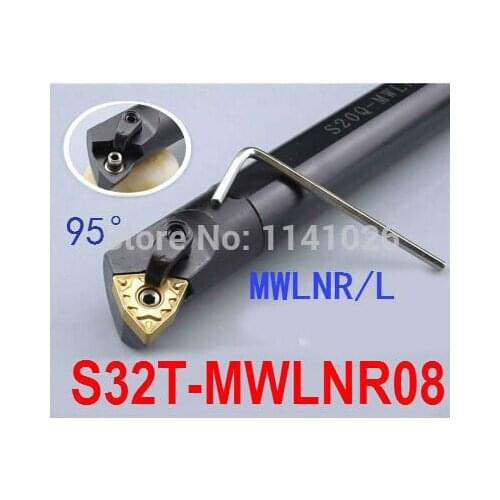 S32T-MWLNR08 32mm Lathe Cutting Tools CNC Turning Tool Lathe Machine Tools Internal Metal Lathe Tool Boring Bar Type MWLNR/L