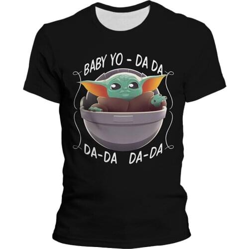 The Mandalorian Baby Yoda Graphic Tee Shirts For Men Summer Marvel 3D Print Children T Shirts Cartoon Anime Women Clothing