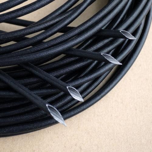 ID 4mm Fiberglass Tube Silicone Resin Braided Wire Sleeve Flame Resistant Fiber Glass Insulated Cable Protect Pipe 200 Deg.C