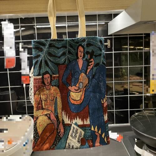 35x45cm Korean Creative Jacquard Shopping Bag Eco-friendly Bag Decorative Ins Girl Heart Artistic Cloth Mask Storage Packaging